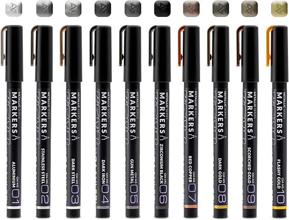 Gaahleri Water Based Acrylic Ink Metallic Series Markers GM-Set