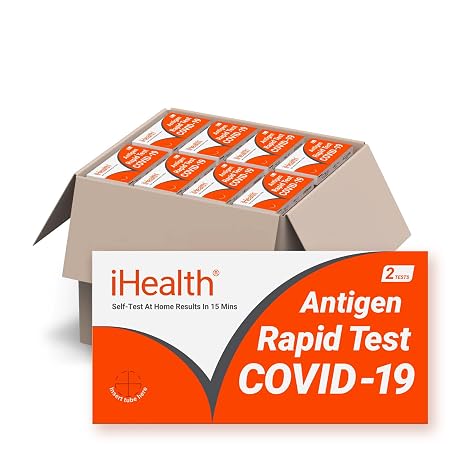 iHealth COVID-19 Antigen Rapid Home Test Kit Bulk, 90 Packs, 180 Tests