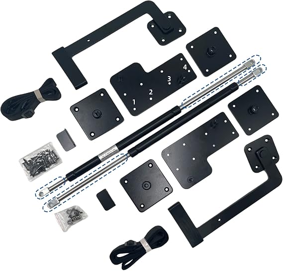 EasyVibe Murphy Bed Hardware Kit with Two-Stage Deluxe Gas Spring - Effortless to Pull Down & Fold Back, Combining Scattered Parts for Heavy Duty Construction (Horizontal King)