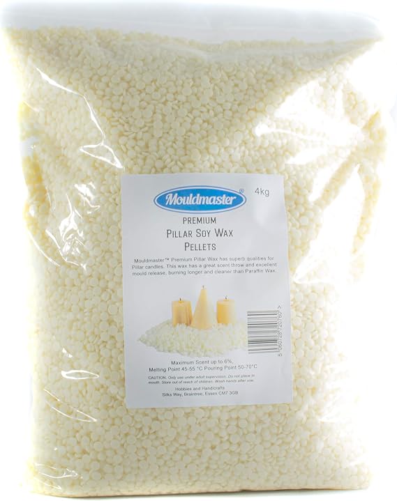 Mouldmaster Premium Pillar Soy Wax Pellets 4 KG, White/Cream, 4KG, MP10