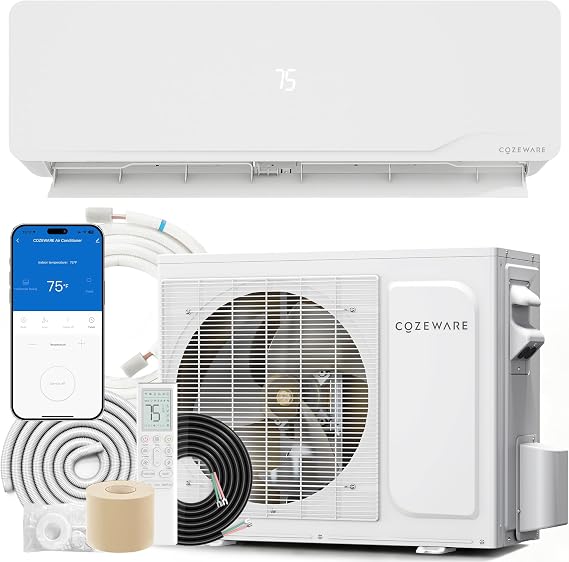 12000 BTU Mini Split AC/Heating System 230V 20 SEER2 Ductless