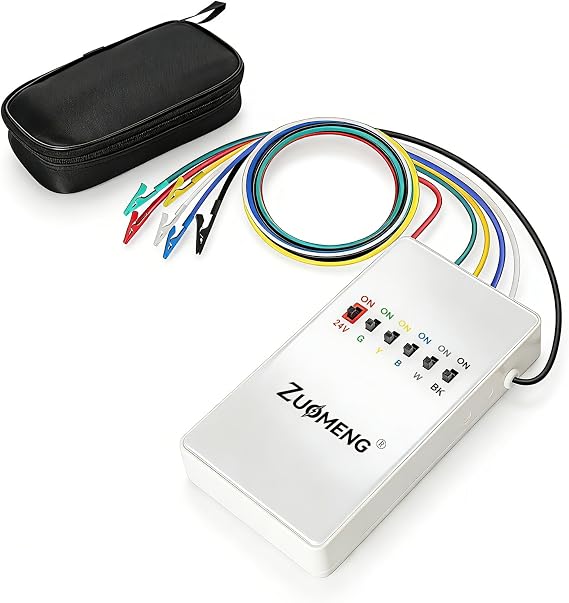 HVAC Thermostat Bypass Tool Kit Compatible Replacement for Supco Tradefox Jumper King, Zuomeng Low Voltage Diagnostic Jumper Tool with DIP Switch, Overcurrent Protection, Flame-Retardant Case