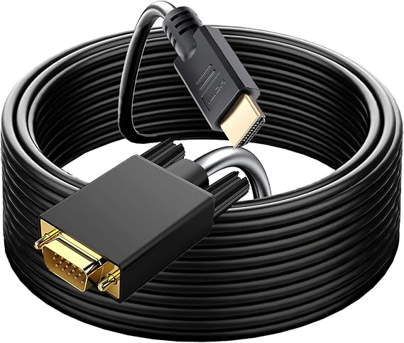 Lianjie HDMI to VGA Adapter 3FT, Black, Supports Up to 1080p Resolution, Compatible with PC, Laptop, Gaming Console, Smartphone, Tablet