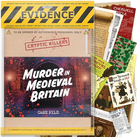 Cryptic Killers Unsolved Murder Mystery Game - Cold Case Files Investigation Detective Evidence & Crime File - Individuals, Date Nights & Party Games- Murder in Medieval Britain