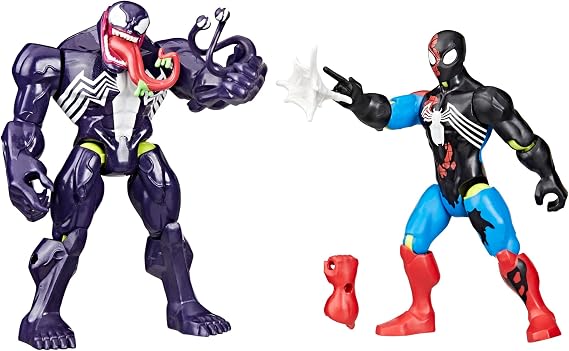 Spider-MAN Marvel MixMashers Venom vs. Venomized, Custom Action Figure & Accessories 2-Pack, 5-Inch-Scale Super Hero Toys for Kids Ages 4+