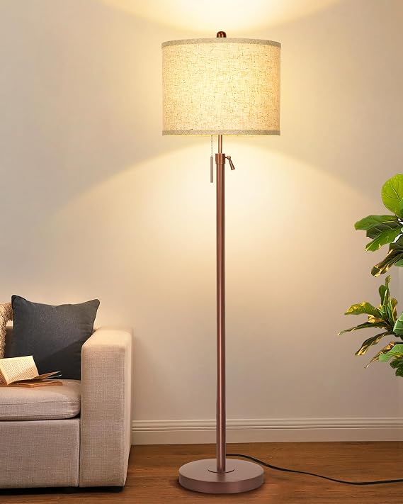 Qingmiao Floor Lamp, Modern Standing Lamps for Living Room - Brown [Energy Class E]