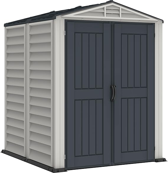 Duramax YardMate 5' x 5' Plus Plastic Garden Shed with Plastic Floor - Anthracite & Adobe -