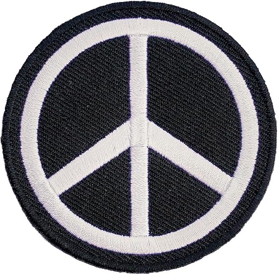 Peace Sign Embroidered Iron on Patch Black Jean Backpack Jacket