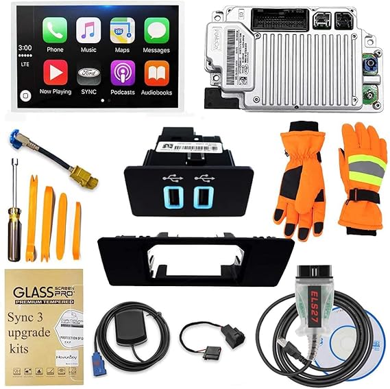 2021 SYNC 3 Upgrade Kit, Fits for 2012 Ford Explorer, SYNC 2 to SYNC 3.4 MyFord Touch (MFT) Support Carplay,Including 8 Inch Screen, APIM Module, na3.4119, For Ford