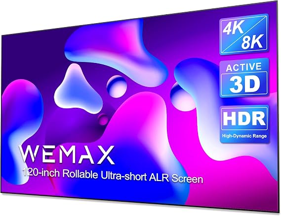 WEMAX PSA02 UST Projector Screen 120 inch Ambient Light Rejecting (ALR) Projection Screen for Ultra Short Throw Projection, Fixed Frame Screen