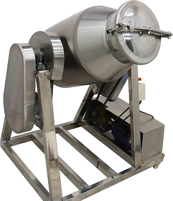 INTSUPERMAI Dry Powder Mixer Mixing Machine Stainless Steel Drum Blender Mixing Machine Particle Blender Powder Mixer Metal Metallurgy Powder Food Material Abrasive Blender 110V 60L