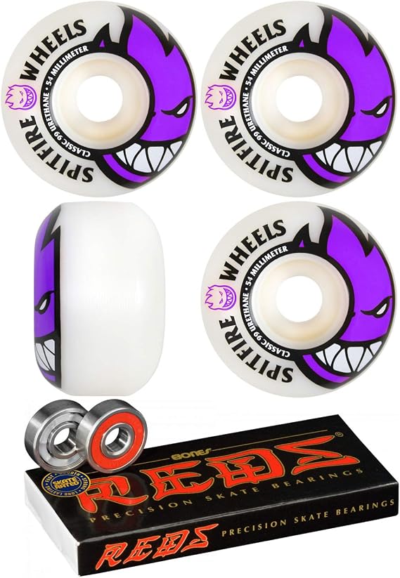 Spitfire Skateboard Wheels 54mm Bighead with Bones Reds Bearings