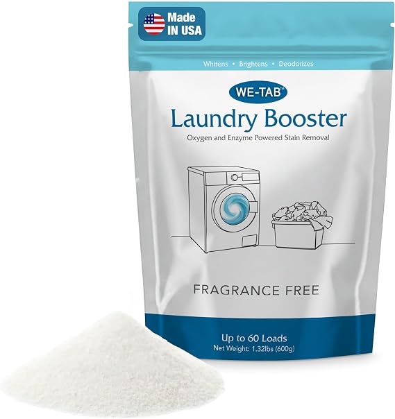 Oxygen Laundry Booster Powder - 60 Loads, 1.32 lbs - Oxy Stain Remover & Color Brightener for Whites and Colors - Fragrance Free, Chlorine & Dye Free Formula