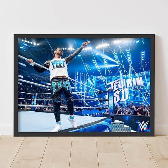 Themed WWE Print - Jey Uso on Ring Side Poster Wrestling Wall Art (29.7cm x 42cm - A3)