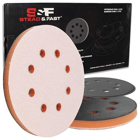S&F STEAD & FAST Orbital Sander Foam Pad 5 Inch, 2Pcs