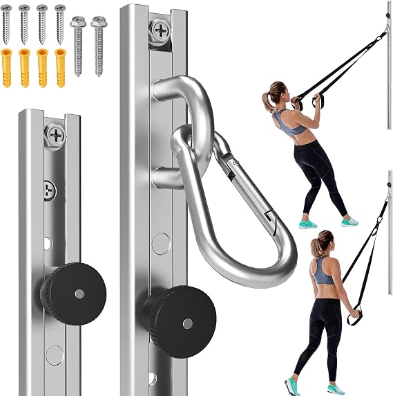 Adjustable Resistance Band Wall Mount System, Resistance Band Wall Anchor | 40 Inch Adjustable Range, 400 Lbs Tensile Load, Self-Locking System, Supports 100+ Exercises, Build Your Home Gym