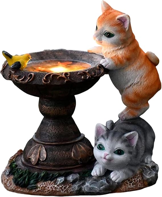 Garden Statues Outdoor Clearance LED Cat Solar Garden Statues Waterproof Solar Cat Ornaments Garden Light Resin Garden Statues for Outdoor Garden Yard Lawn Decoration