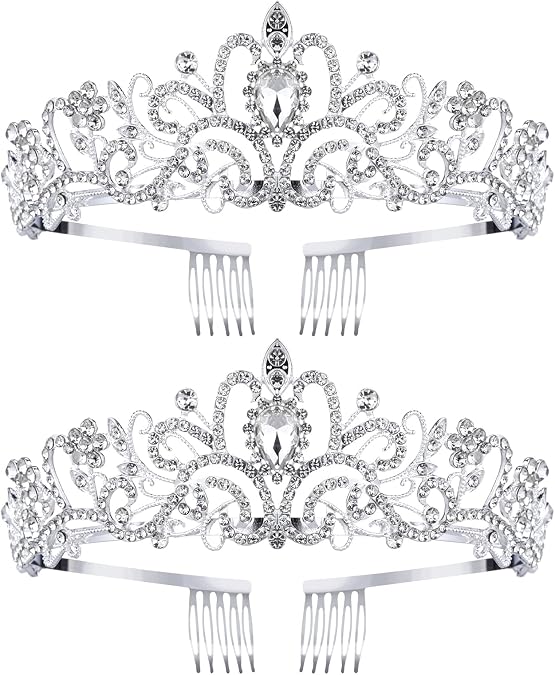 Princess Crown for Women, Crystal Queen Tiaras for Girls Bridal Hair Accessories Gifts for Birthday Wedding Prom, Bridal Party, Pageant, Halloween Christmas Costume