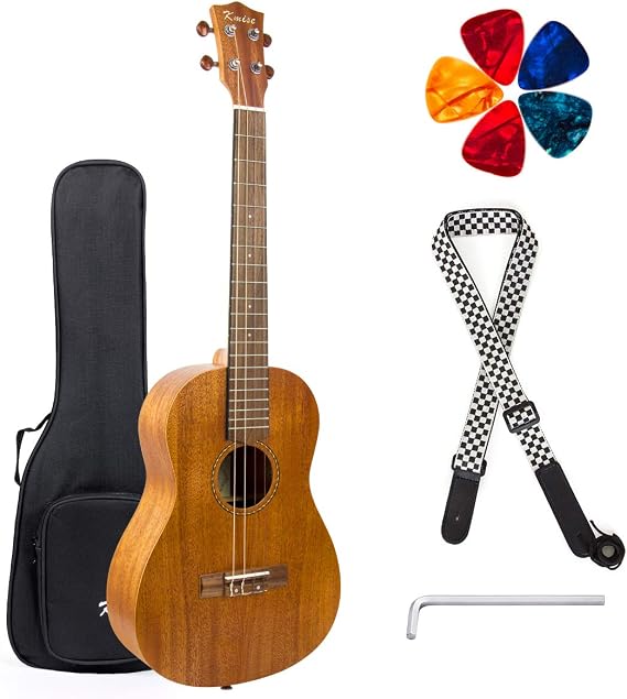 Kmise Baritone Ukulele,Ukelele 30 inch Professional Mahogany Uke with DGBE String Strap Ukalalee Picks