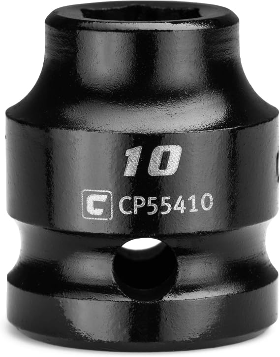 Capri Tools 10 mm Stubby Impact Socket, 1/2 in. Drive, 6-Point, Metric, CP55410