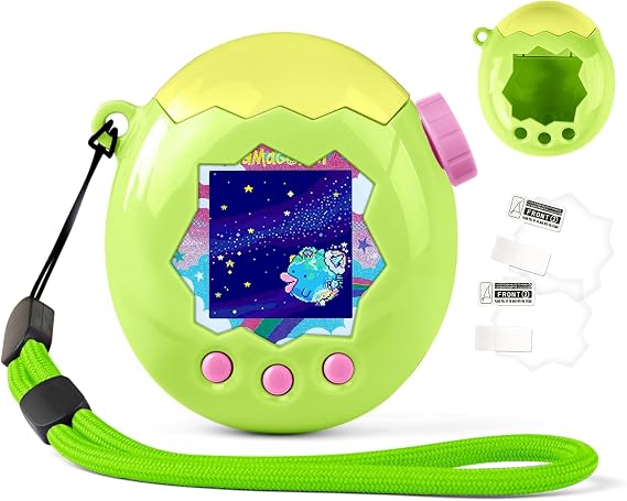 Case for Tamagotchi Paradise Electronic Pet - 2Pcs Screen Protector PC Protective Shockproof Cover with Lanyard for Tamagotchi Paradise Sleeve Toy (Matcha Green)