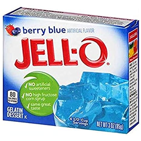 Jello Berry Blue Gelatin Dessert Jell-O 3oz 85g (2 packs)