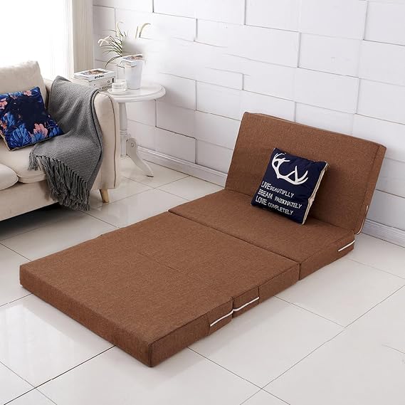 Mattress, Gray, Single, 4-fold, Extra Thick, 3.9 inches 10 cm, High Resilience, Folding Mattress, Anti-Slip, Washable Cover, Breathable, Folding, Anti-mite Deodorization, Body Pressure
