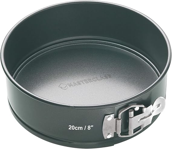 Kitchen Craft Master Class Non-Stick 20cm/8" Springform Round Cake Pan Tin KCMCHB19 | Spring-loaded mechanism ensures effortless bakes release, with reliable everyday performance for commercial kitchens.