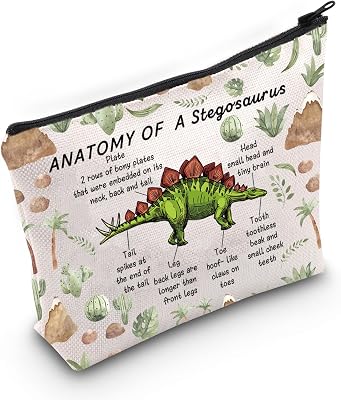 MNIGIU Stegosaurus Anatomy Makeup Bag Dinosaur Merch Stegosaurus Lover Gift Stegosaurus Bag