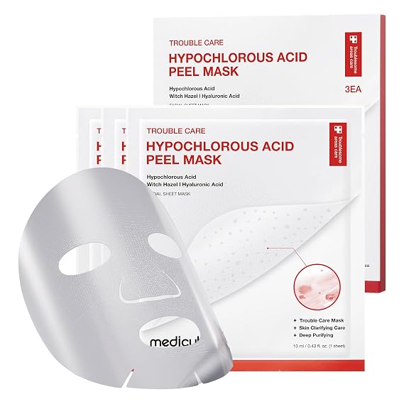 medicube Hypochlorous Acid Peel-Off Sheet Mask 3EA | Peel-Off Sheet Mask for Excess Sebum & Blackheads | Panthenol, Hyaluronic acid for Pore Care | Korean Skincare, (13ml X 3ea)