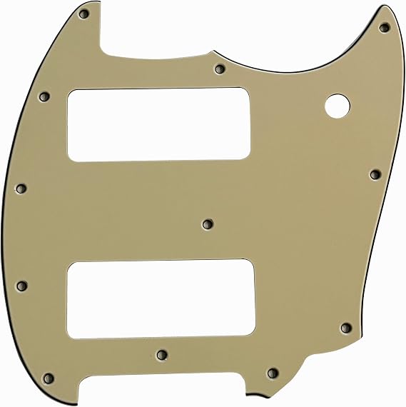 For Fender OffSet Series Mustang P90 Style Guitar Pickguard (3 Ply Vintage Yellow)