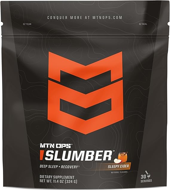 MTN OPS Slumber Sleep Support Powder, Sleepy Cider | Melatonin, Recovery & Sleep Support, Nighttime Drink Mix, Ashwagandha & Magnesium