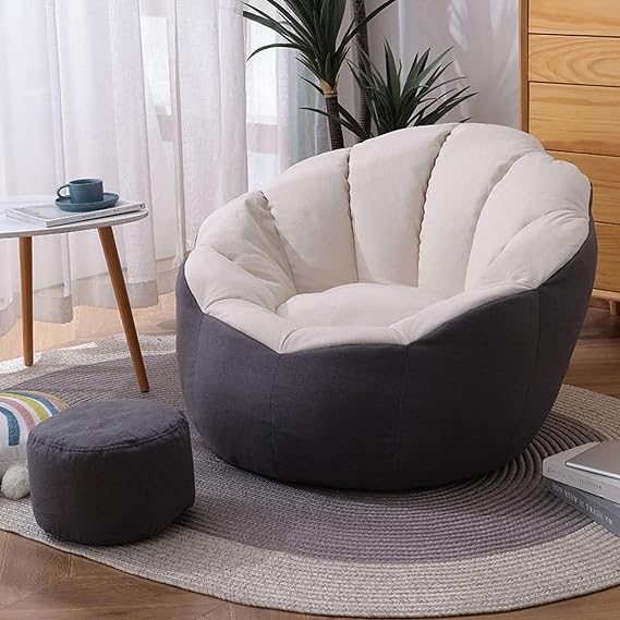 Bean Bag Chair, Lounger Bean Bag for Adults Teens Personal Sized, Single Beanbag Lounge Chair for Gaming, Reading, and Relaxing(Color:E)