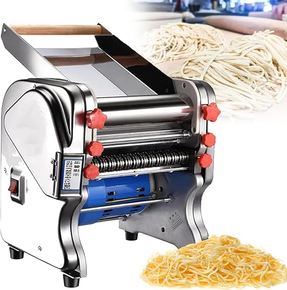 Electric Pasta Machines,Automatic Noodle Machine, Electric Pasta Makers Machine, Pasta Dough Spaghetti Roller Noodle Pressing Machine Stainless Steel 750W for Home Family Use(240-Kneading Type)