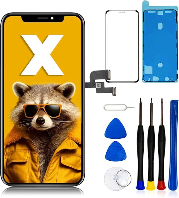 for iPhone X Screen Replacement Frame Assembly LCD Display and 3D Touch Screen Digitizer with Repair Tools