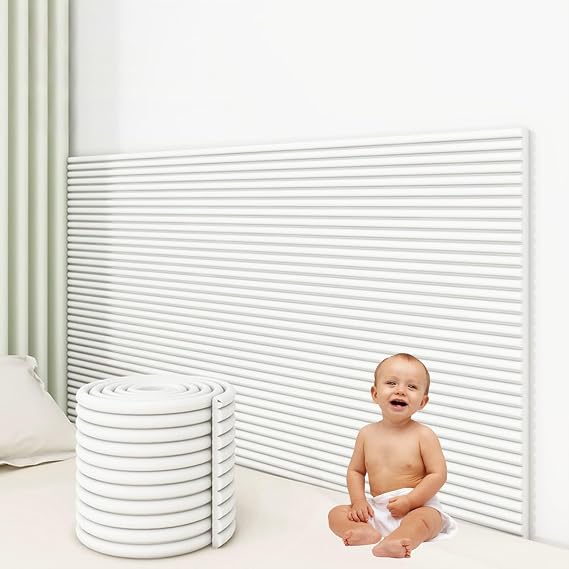 3D Anti-Collision Wall Padding for Kids with Autism - Peel and Stick Headboard Upholstered Wall Panels, Padded Decor Wall Panels for Playroom/Bedroom/Nursery, Wall Cushion Stickers(White,23.6 x 78.7 i