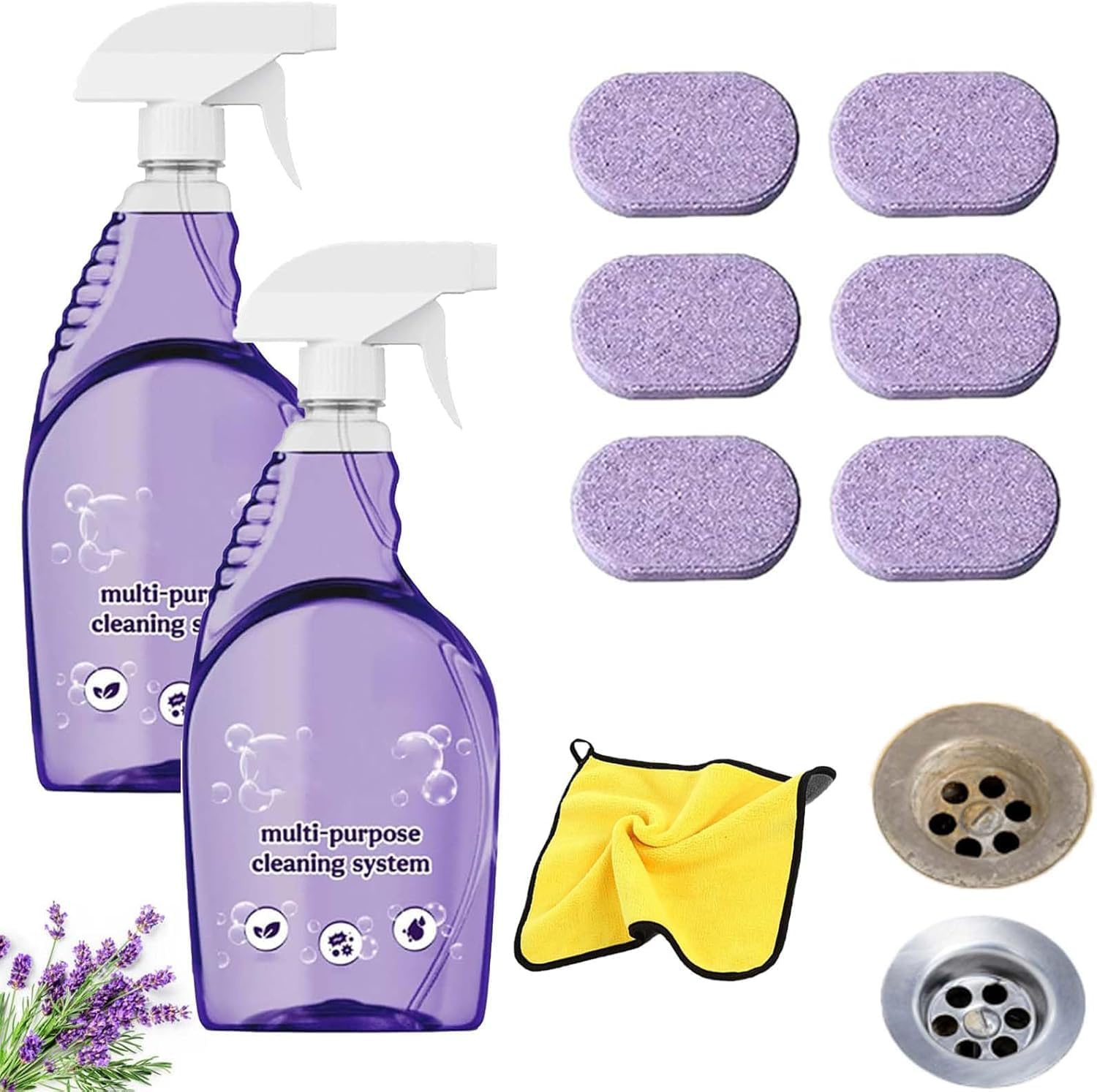 Dr Clean Spray Cleaner for Ovens, Drclean Spray Oven Cleaner, with Concentrated Cleaning Tablets, All-Purpose Cleaners, Multi-Surface Cleaners for Kitchen, Bathroom 1, 2bottle6pc