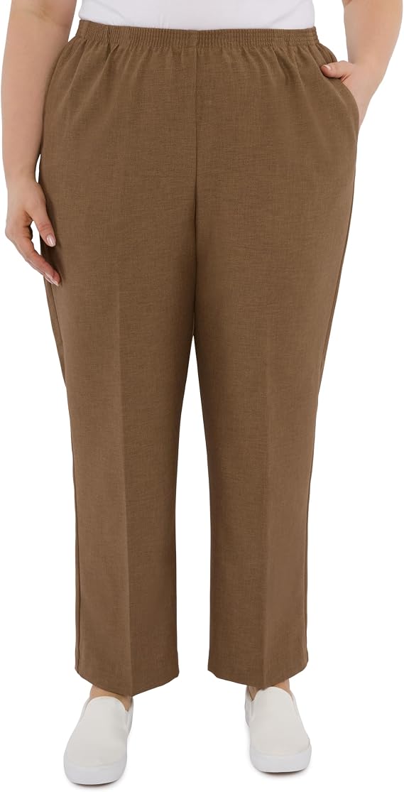 Alfred Dunner Women's Classic Pull on Textured Short Length Pant