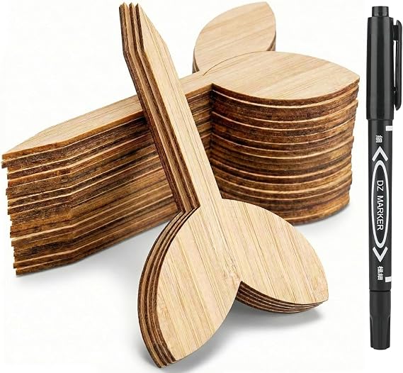 30 Pcs Plant Labels, Wood Plant Labels Tags and Pen for Outdoor Plants for Gardening, Large Plant Tags for Greenhouse Accessories, Greenhouse & Pots