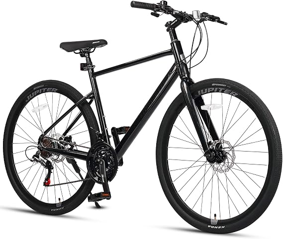 AVASTA 17 Inch Frame Road Adult Hybrid Cycling Bike Bicycle, Gray