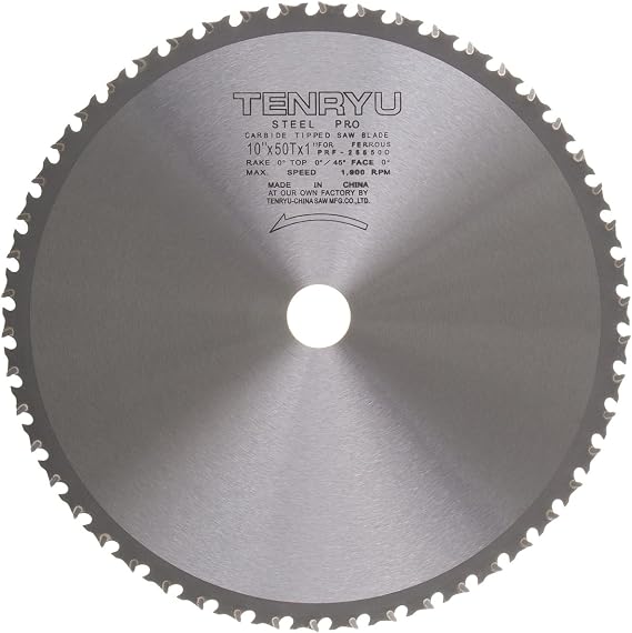 Tenryu PRF-25550D 10" Carbide Tipped Saw Blade (50 Tooth TCG Grind - 1", 5/8" Arbor - 0.098 Kerf)