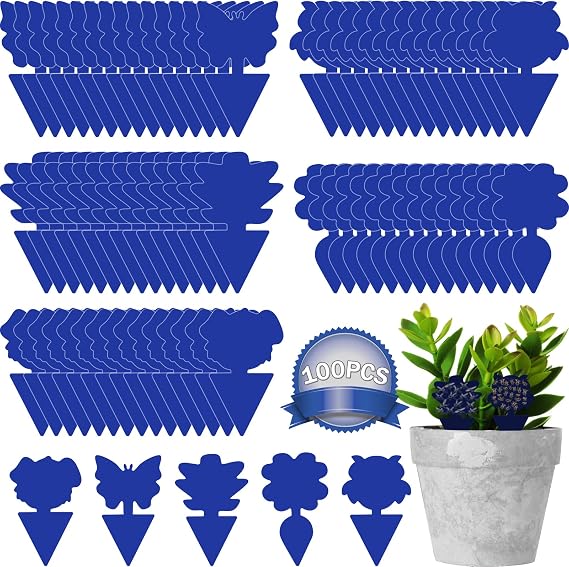 Fruit Fly Traps, Triitech 100 Pack Sticky Fly Traps, Plant Fly Stickers, Sticky Bug Traps Fungus Traps for Indoor and Outdoor