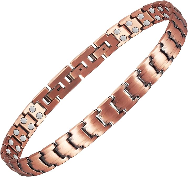 Pure Copper Anklet, Women Copper Magnetic Anklet, 9.52 IN Coppers Ankle Bracelet with 3500 Gauss Magnet, Pure Coppers with Magnets for Feet & Ankles