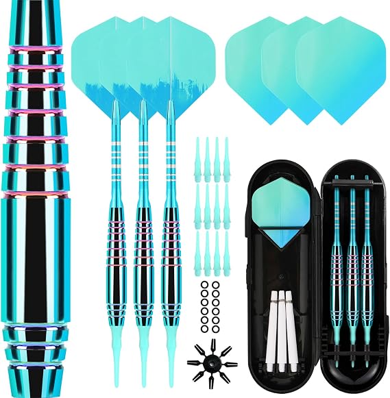 Soft Tip Darts Sets - Soft Tip Darts for Electronic Dartboard Plastic Tip Darts Set with Aluminum Shafts  Extra 3 Dart Flights 3 Replace Plastic Shafts