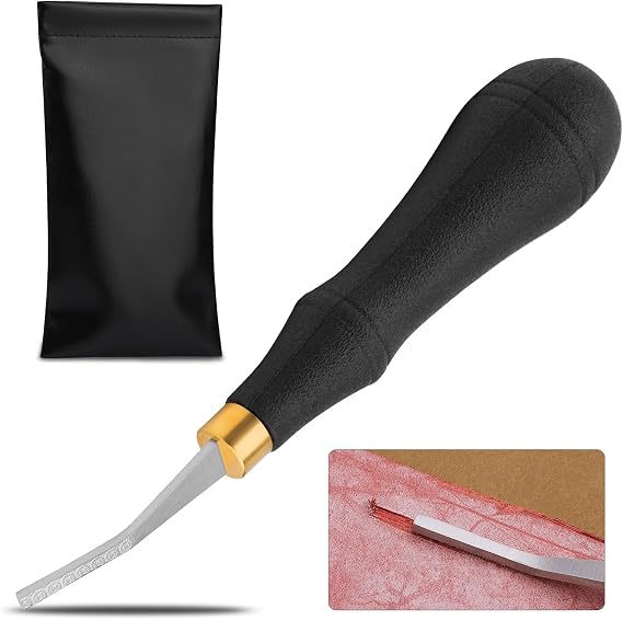DIUDUS Pro Detail Rougher, Leather Roughing Tool, Edge Rougher | Roughing Leather Craft Surface Tool with Ergonomic Handle Leatherworking Leathercraft Tools for Edge Polishing(3mm)