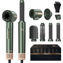 7-in-1 Airstyler Pro Atopskins Hairstyler Warm Air Brush Set 110000 RPM Hair Dryer with Diffuser Round Brush Hairdryer Straighteners Beach Waves Curling Iron Airflow Wrap Gift Set for Women Styling Volumising