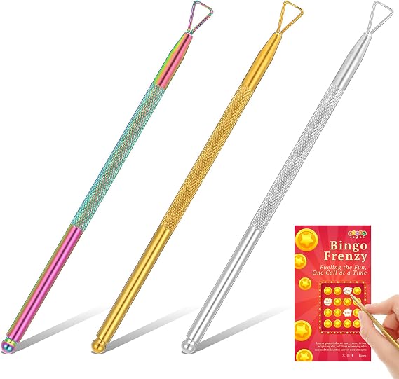 3 Pcs Lottery Ticket Scratcher Tool, Metal Scratch Off Tool, Lottery Scratcher Tool, Lotto Scratcher Label Scraper, Multi-Use Scraping Tool for Flawless Reveals Pin Numbers on Present Cards