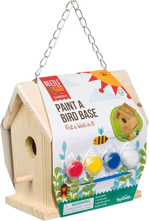 Beetle & Bee Bird House Kit for Kids, Build A Wooden DIY Outdoor Craft Set
