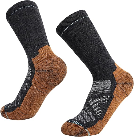 Merino Wool Hiking Sock for Men and Women, Running Sock 1 Pair | Casual Cushioned Moisture Wicking, reinforced heel toe, arch support