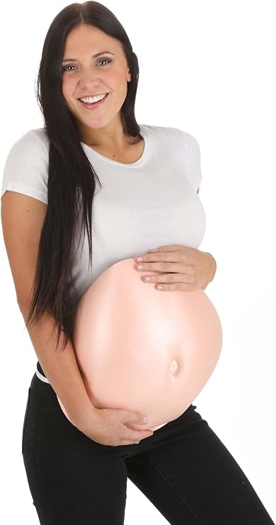 Pregnant Belly Costume for Adults - Fake Baby Bump w/Elastic Bands, Funny Costume Accessory for Women